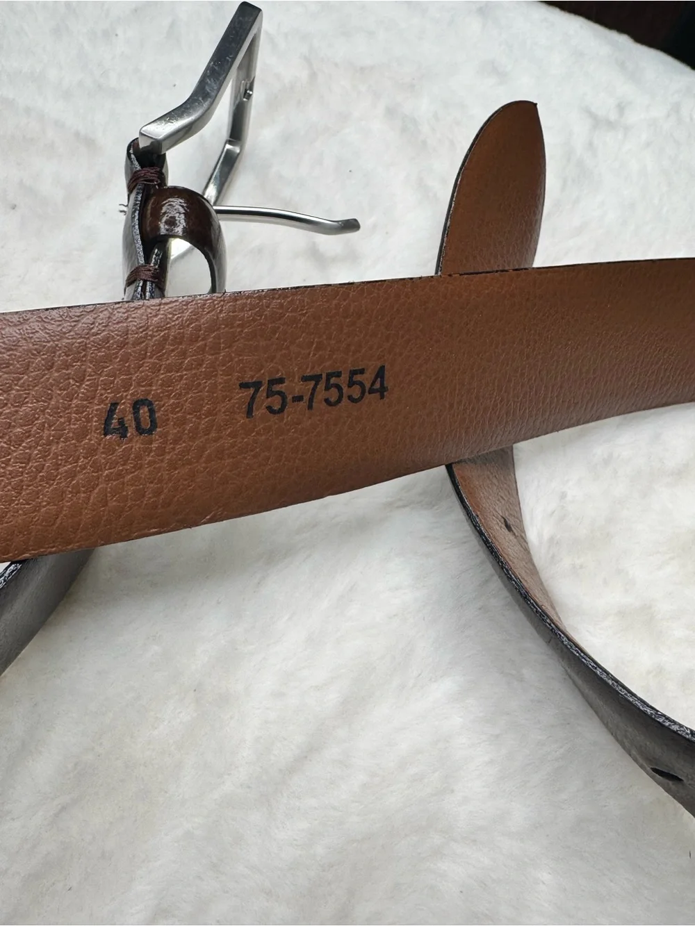 Johnston & Murphy Brown Italian Genuine Leather Belt Size 40